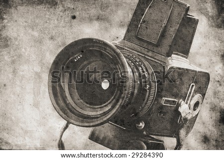 old photo camera in retro design look