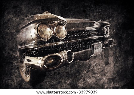 stock photo front of an old american car in retro used style