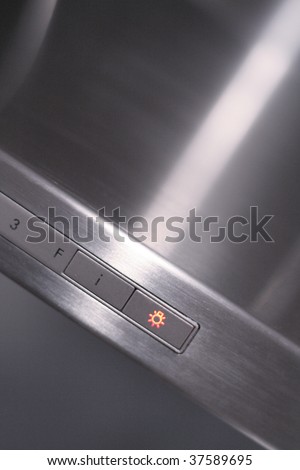 steel fume hood of a modern kitchen
