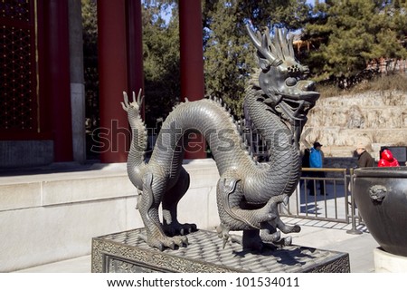 Dragon from Summer Palace in Beijing - China.