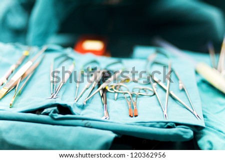 some surgical tools in E.R. Room