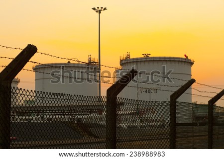 Warehouse of oil products.Fuel Tanks