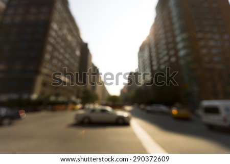 blurred image of Upper East Side in New York City