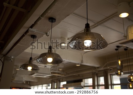 lamp hanging in shop