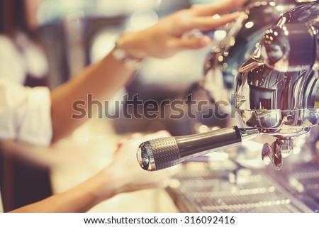 coffee machine in coffee shop ,vintage filer