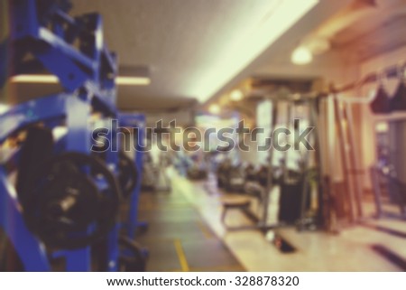 Abstract blur fitness gym background with filter effect