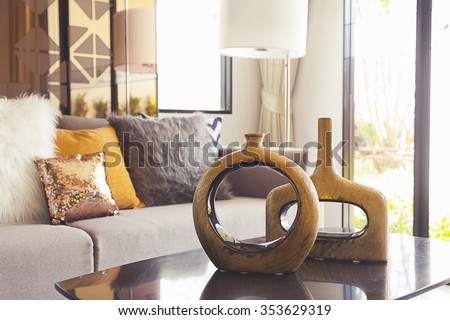 decoration vase on the table in living room