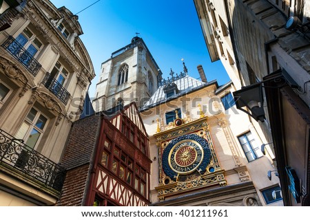 Rouen, Buildings in the historic District, Horloge; Normandy, France