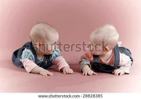 images of babies. stock photo : Two twin abies,