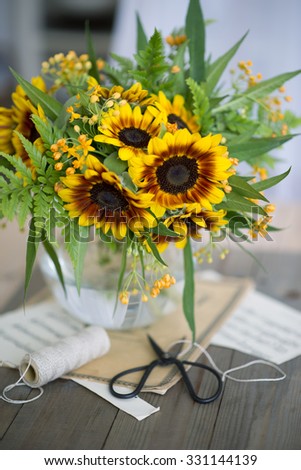 sunflowers bouquet still life