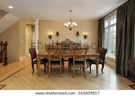 Dining room in luxury home with buffet