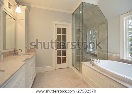 White Master Bathroom