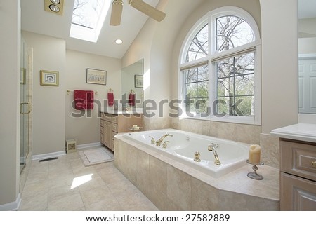 Master bath with big picture window