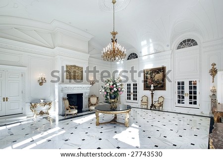 Large grand foyer in luxury home