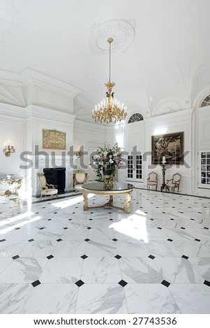 Large grand foyer on luxury home