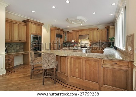 Wood kitchen in new construction home