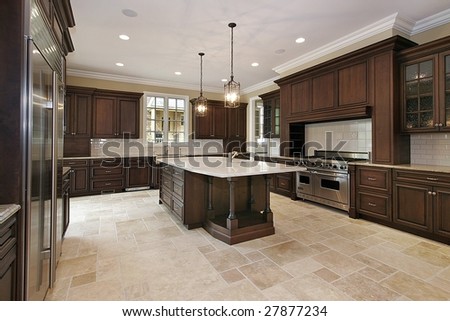 Wood cabinet kitchen in luxury home