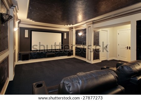 Home theater in luxury home