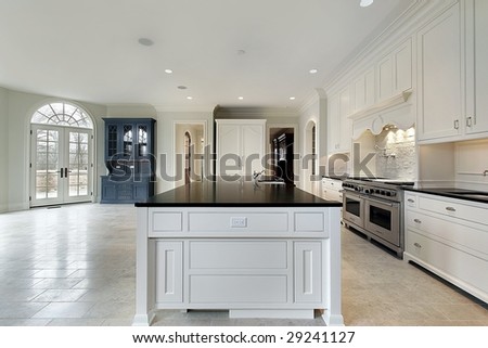 White kitchen in new construction home