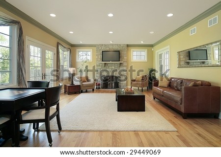 Family room in upscale home