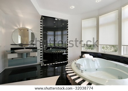 Contemporary Master Bathroom on Modern Master Bath Stock Photo 32038774   Shutterstock