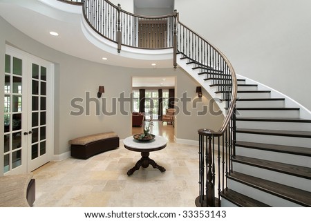 Foyer With Circular Staircase Stock Photo 33353143 : Shutterstock