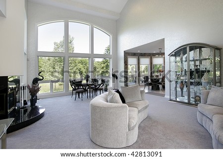 Living room with large windows