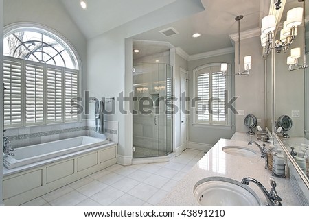 Master bath with oval window