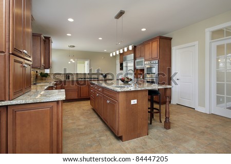 Kitchen in luxury home with large center island