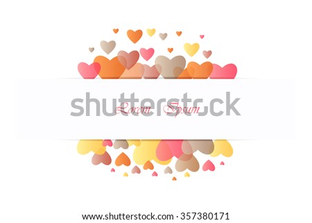 Design for Valentine day with color full heart on White background, vector
