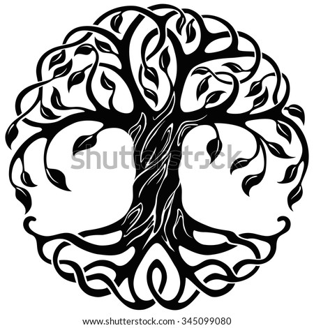 Vector ornament, decorative Celtic tree of life