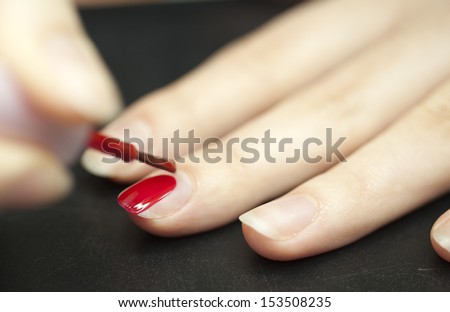 master painted nails with nail polish