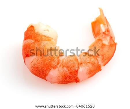 Image boiled shrimp on white background.