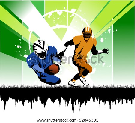 football players running. stock vector : football player