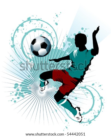 Football Logo Design   on Soccer Player Design   Football Background   Vector Sport Design