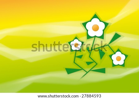 Graphics with a spring flower theme.