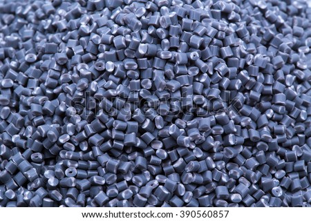 Gray plastic polymer granules.