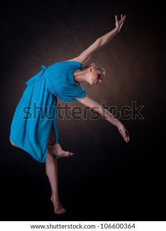 Dancing woman in motion