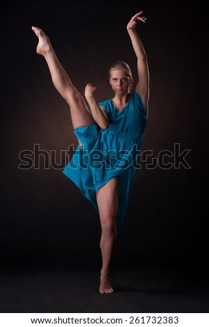 young beautiful blonde woman in motion