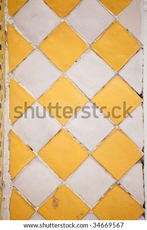 tiles on walls of royal palace, Bangkok, Thailand