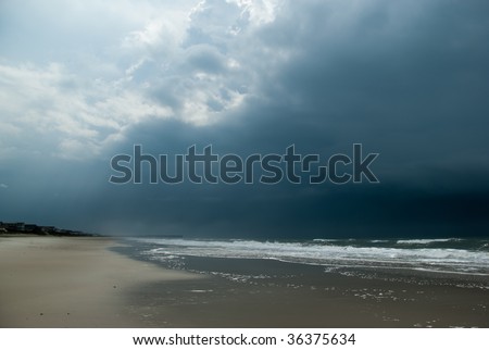 Beach of the Atlantic ocean after the storm