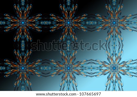 Background with Floral Crosses