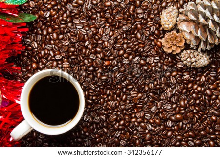 Coffee Beans w/ Coffee Cup Christmas Border