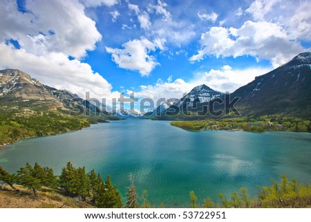 stock photo Waterton Lake Waterton Lakes National Park Alberta Canada