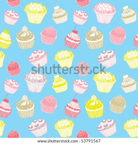 cupcakes cartoon background. ackground with cupcakes