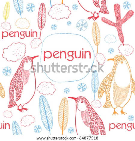 funny penguins. pattern of funny penguins