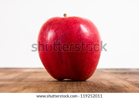 Red Gala Apple on wooden Table