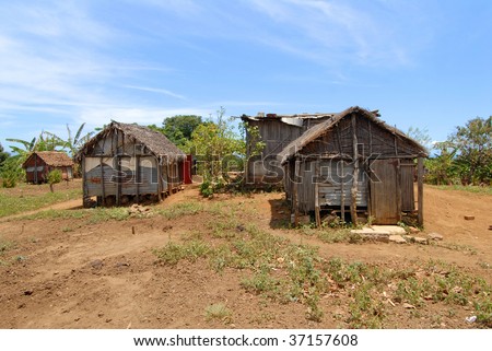 Africa, Mozambique, wooden stilt houses