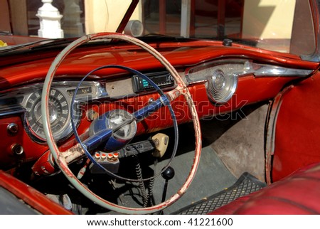 stock photo Antique Cars in Cuba