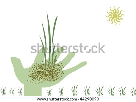 a hand with plant